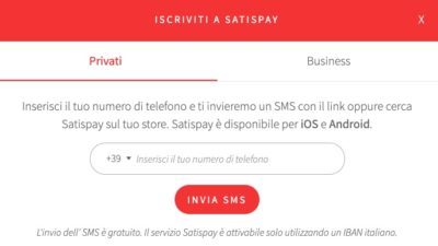 iscrizione satispay