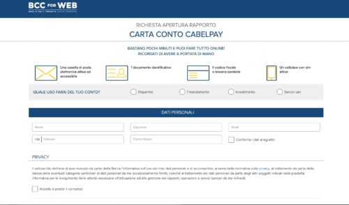 come richiedere online la carta cabelpay