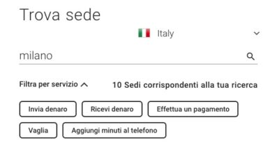 motore di ricerca sito moneygram per ricercare uffici postali a milano