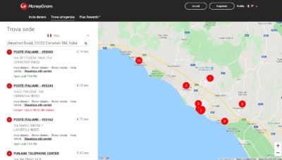 ricerca ufficio postale per trasferire soldi con moneygram