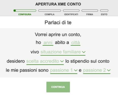 esempio form apertura xme conto