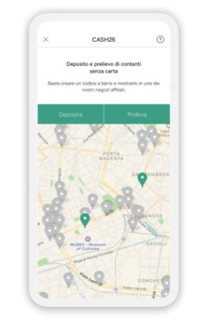 esempio di cartina per localizzare supermercati convenzionati con N26