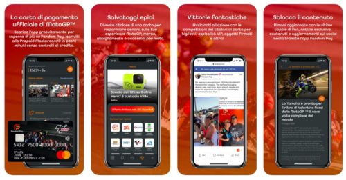 esempio schermata app fandompay