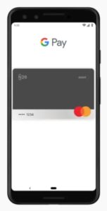 schermo cellulare con simbolo google pay