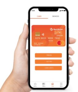 esempio carta mastercard di muchbetter, colore arancione