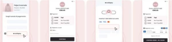 esempio acquisto con screeshot da app scalapay
